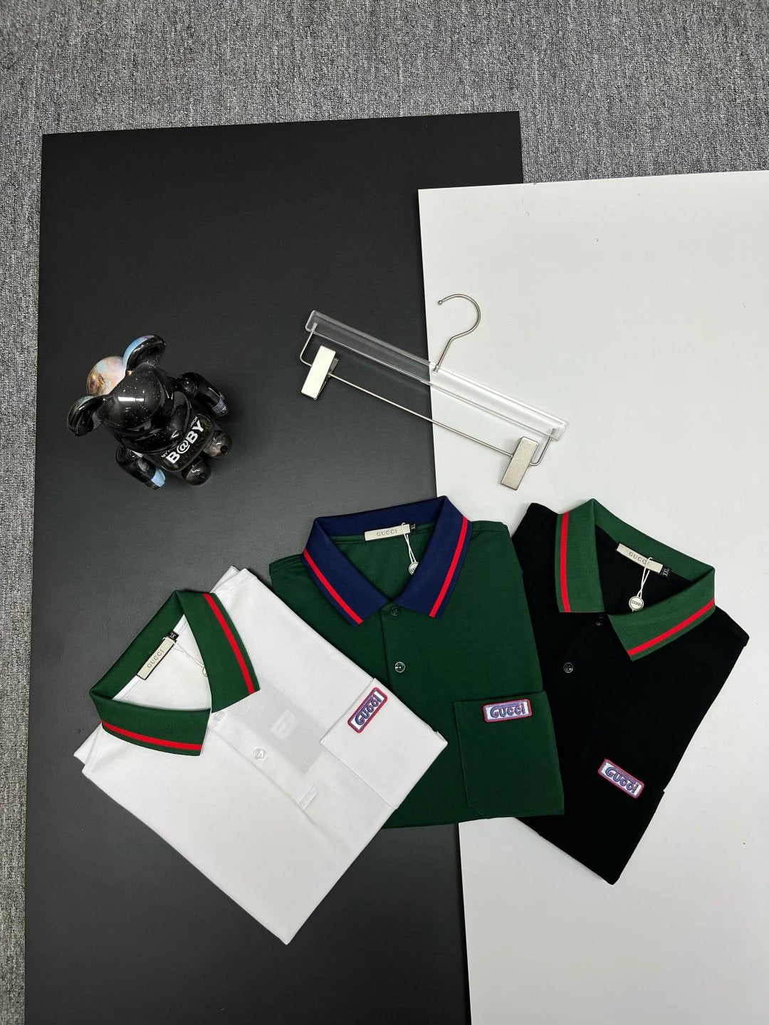 Gucci T-shirt Chest Pocket Letters logo Embroidery POLO Shirt Lapel Short Sleeve25ss New Unisex Summer Short Sleeve OS Loose T Business Half Sleeve Shirt Plus Size T-Shirt