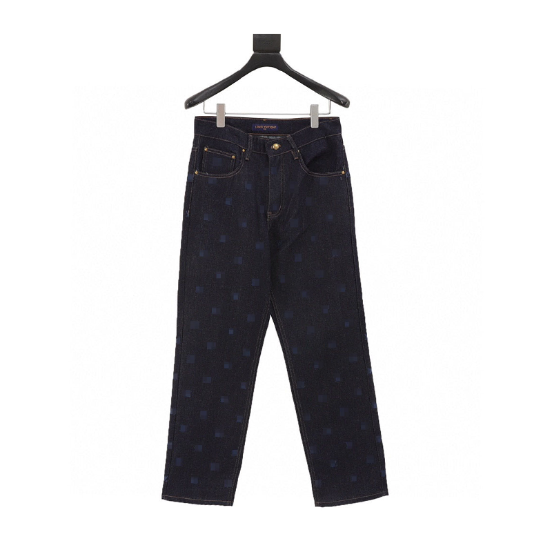 Louis Vuitton LV Jeans 24Style Logo All Embroidered Denim Trousers Men and Women Same Style