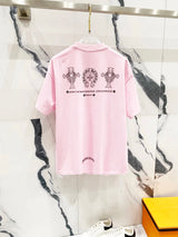 Chrome Hearts T-shirt Front and back Sanskrit letter print logo round Neck Short Sleeve25ss New pure cotton T Unisex T-Shirt OS Drop Shoulder Loose Fit Base Shirt Top T-Shirt Short Sleeve