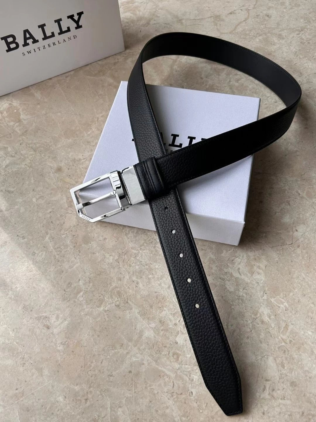 Bally Belt Top version Original Single Belt Counter New Men's Double-Sided Casual Business Belt Wide3.4cm Double-Sided Head Layer Cowhide Belt First Layer Cow Leather Belt Men and Women Business Casual Belt Belt Men's Leather Belt