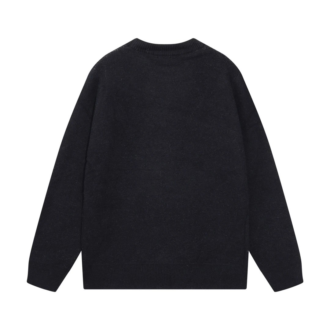 Amiri Sweater Classic logo Embroidered Jacquard Seahorse Wool Sweater Pullover Crew Neck Knitwear os Thickened Warm Loose Casual Knit Sweater Unisex Inner Layer24ss Autumn and Winter New Products