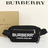 Burberry Women's Bag Top version Version Men's and Women's Bags80101441Black Medium Logo Letter logo Unisex Waist Bag Men's Crossbody Chest Bag Backpack Shoulder Bag Original Single Famous Brand Bag