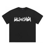 Balenciaga T-shirt Chest Calligraphy and Painting Print logo round Neck Short Sleeve25ss New Pure Cotton Unisex Style T T-shirt OS Loose Fit Base Shirt Top Half Sleeve T-Shirt