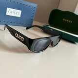 Gucci Sunglasses Letter Logo Temple Sunglasses Slimming Non-Prescription Unisex Couple Style UV Protection Driving Beach Fishing25ss New Sports Casual Versatile