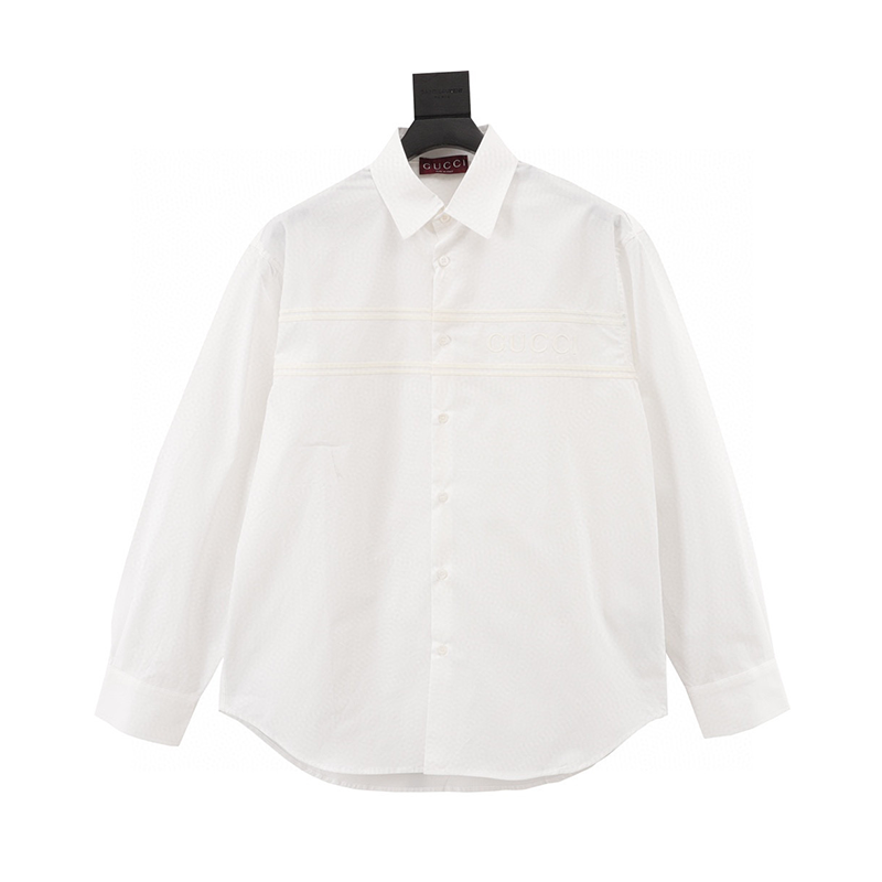 Gucci Shirt 24ss Adhesive Letter Long Sleeve Shirt for Men and Women