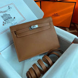 Hermes women's bag Top version 【H Handmade】Women's Bag KellyDanSe22cmevercolor Leather Imported Beeswax Thread Clutch Backpack Waist Bag Shoulder Messenger Bag Gold and Silver Buckle