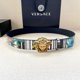 VERSACE Belt Top version Belt Men's Belt Belt Classic Printing Imported from Italy Cowhide Leather Business Casual Fashion Trend