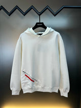 PRADA Hoodie Nylon Patchwork Zipper Pocket Hoodie Casual Loose Fit Versatile Pullover Sweatshirt Sportswear os Versatile Inner Layer Top Unisex24ss Autumn and Winter New Products