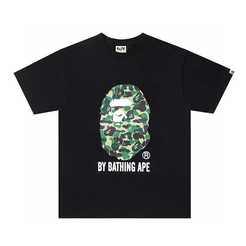 Bape T-shirt Top Version Fashion Brand Small Icon Embroidered Men's and Women's Short Sleeve T T-shirt Couple Cotton Printed round Neck Half Sleeve