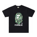 Bape T-shirt Top Version Fashion Brand Small Icon Embroidered Men's and Women's Short Sleeve T T-shirt Couple Cotton Printed round Neck Half Sleeve