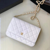 Chanel Women's Bag Top version 【**Original Leather】woc Latest Version Suction Clasp WOC Original Caviar Cowhide Sheepskin Chain Bag Flap Bag Flap Bag Diamond Pattern Bag Fortune Bag WOC Fighter in