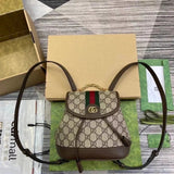 Gucci Backpack Top version 【Original Quality】2024New Women's Backpack ophidia Presbyopic Canvas Backpack Casual Backpack Sports Bag Large Capacity Bag Women's Bag795221