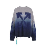 OFF-White Sweater Arrow Gradient Mohair Jacquard Sweater Loose Wool Sweater Tide-CY1688