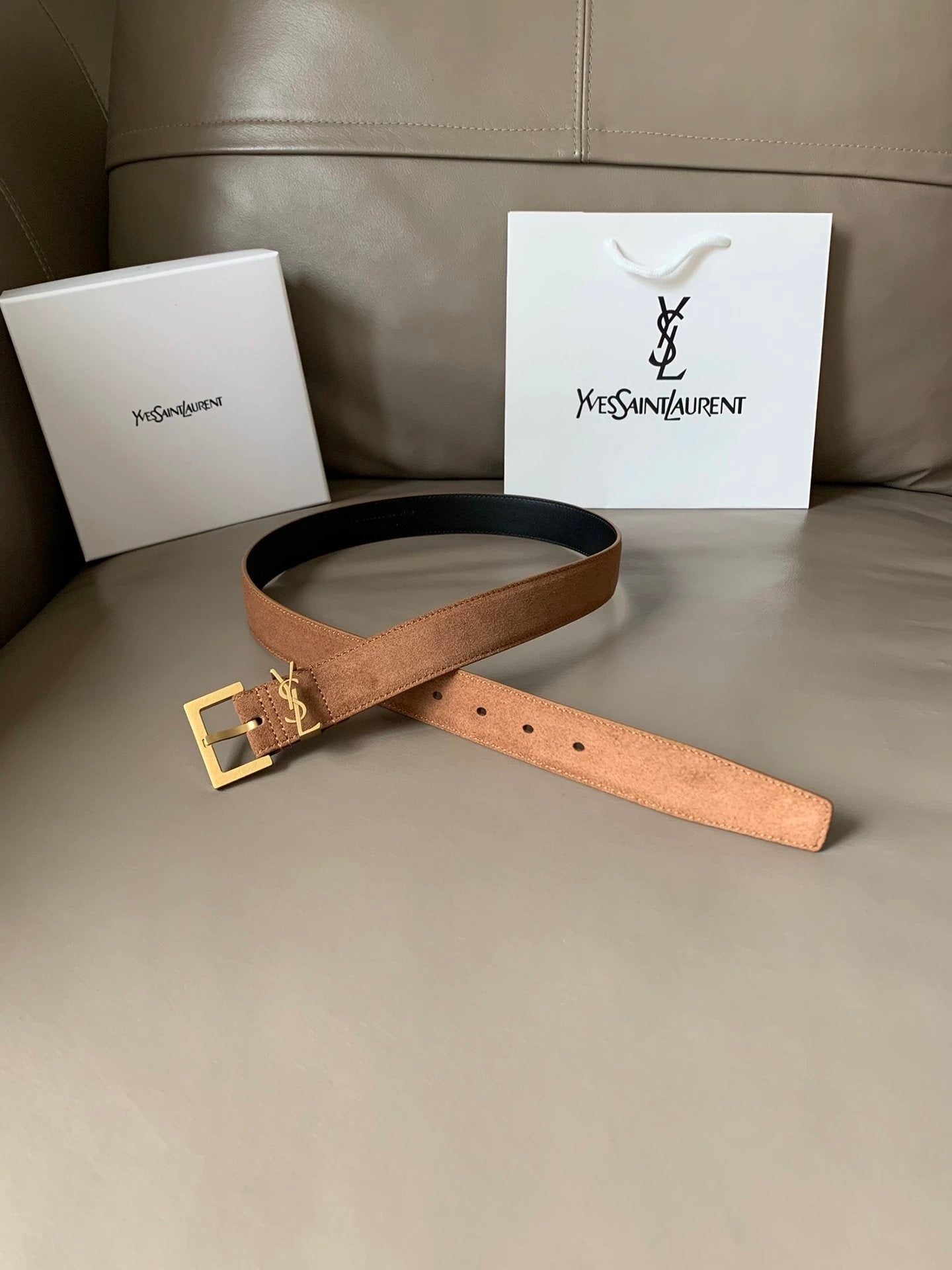 YSL Belt Top version Original Order Belt Female First Layer Cow Leather Belt3.0Women's Belt Calfskin High-Grade Pure Leather Belt Women's Business Casual Belt Belt Women's Belt