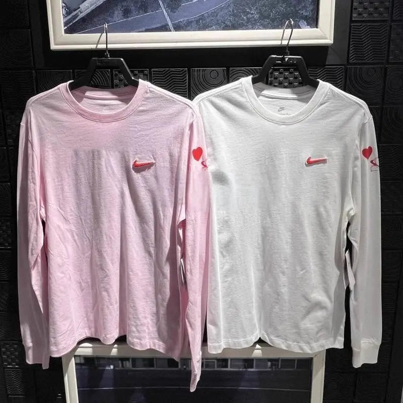 Nike Men T T-shirt Sports Casual Breathable Valentine's Day Printed round Neck Long Sleeve Pullover Spring FV3994