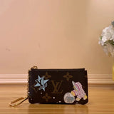 Louis Vuitton LV Wallets/Clutches Top version 【Premium Version Original Leather】24Christmas New Wallet Full Series Christmas Style Coin Purse Key Case Card Holder Card Clamp Long Wallet Short Wallet Zipper Card Holder Passport Case Chain Small Mahjong Bag