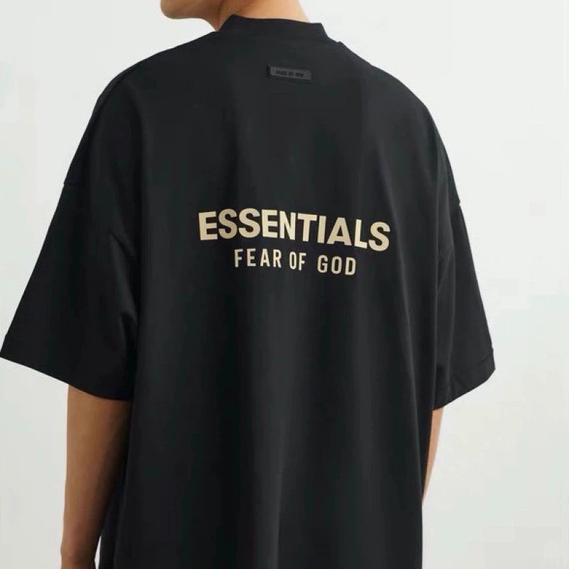 ESSENTIALS T-shirt Top Version Double Line Cloud Series American Retro V Collar Men's Short Sleeve Summer Men's and Women's Cotton T T-shirt Fashion