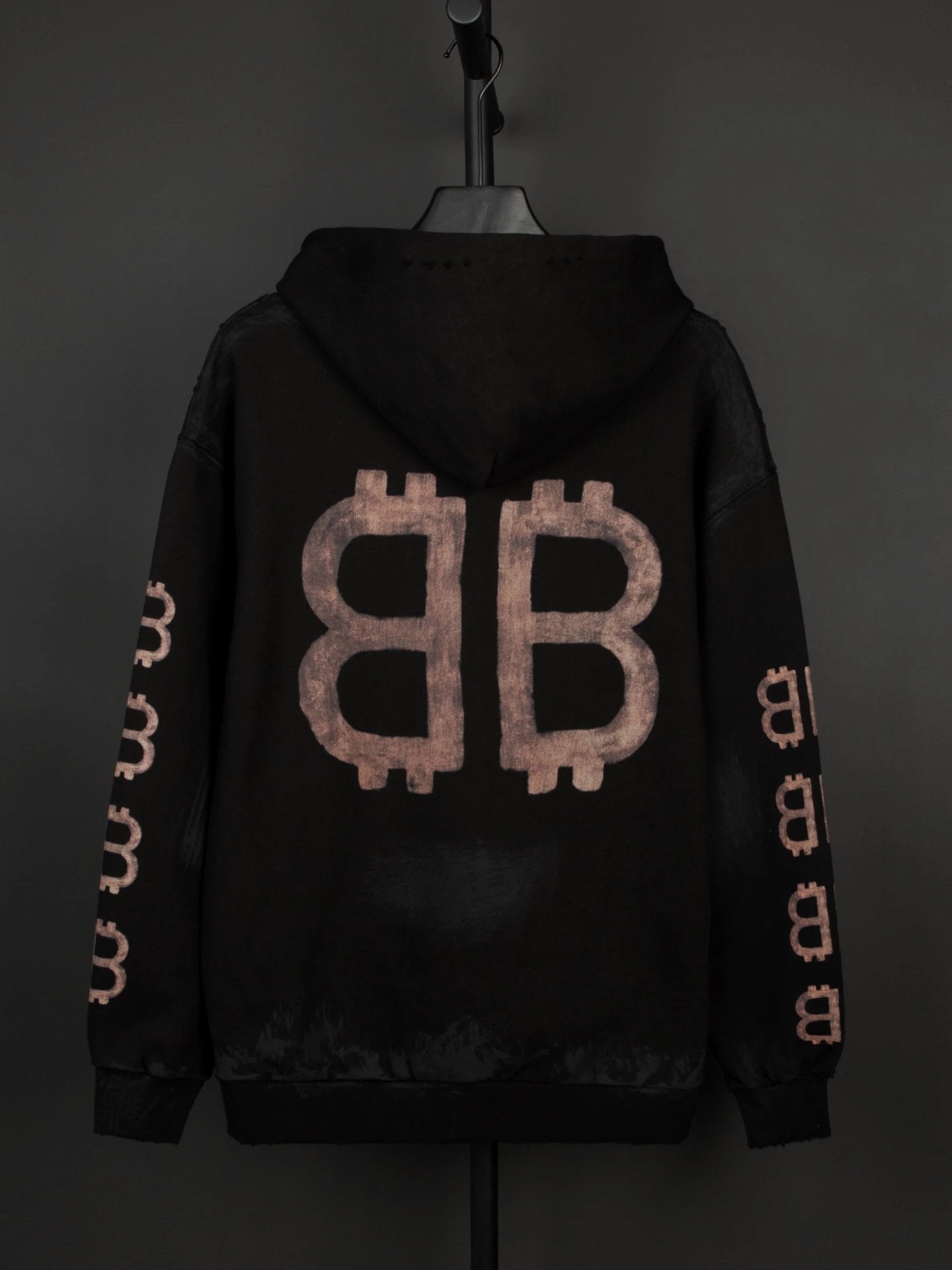Balenciaga Hoodie Front and Rear Pair B Bitcoin Hoodie460100% Cotton Pullover Hoodie os Stylish Sports Inner Layer Top Unisex24ss Autumn and Winter New Products