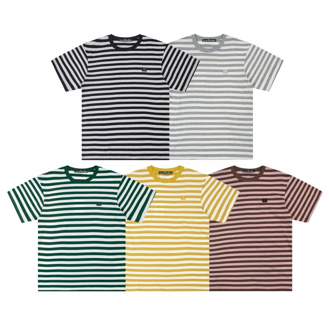 ‌Acne Studios T-shirt Top Version Counter Same Style Pure Cotton Summer Men's and Women's Same Fashion Loose All-Matching2024New Short Sleeve T T-shirt