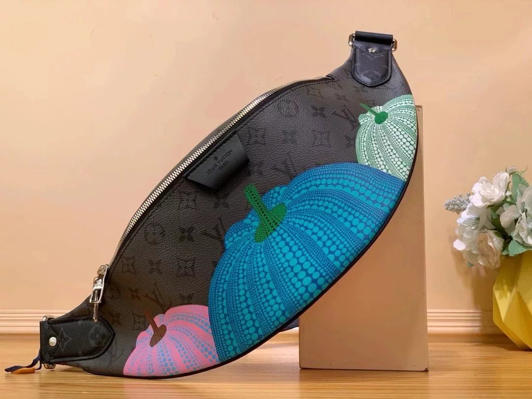 Louis Vuitton LV Men's Bag Top version 【23New Original Factory】Discovery Chest and waist bag M46436Colorful Pumpkin Silk Screen Pattern New Men's Bag Waist Bag Chest Bag23Summer Grassland MIUSOU Cooperation