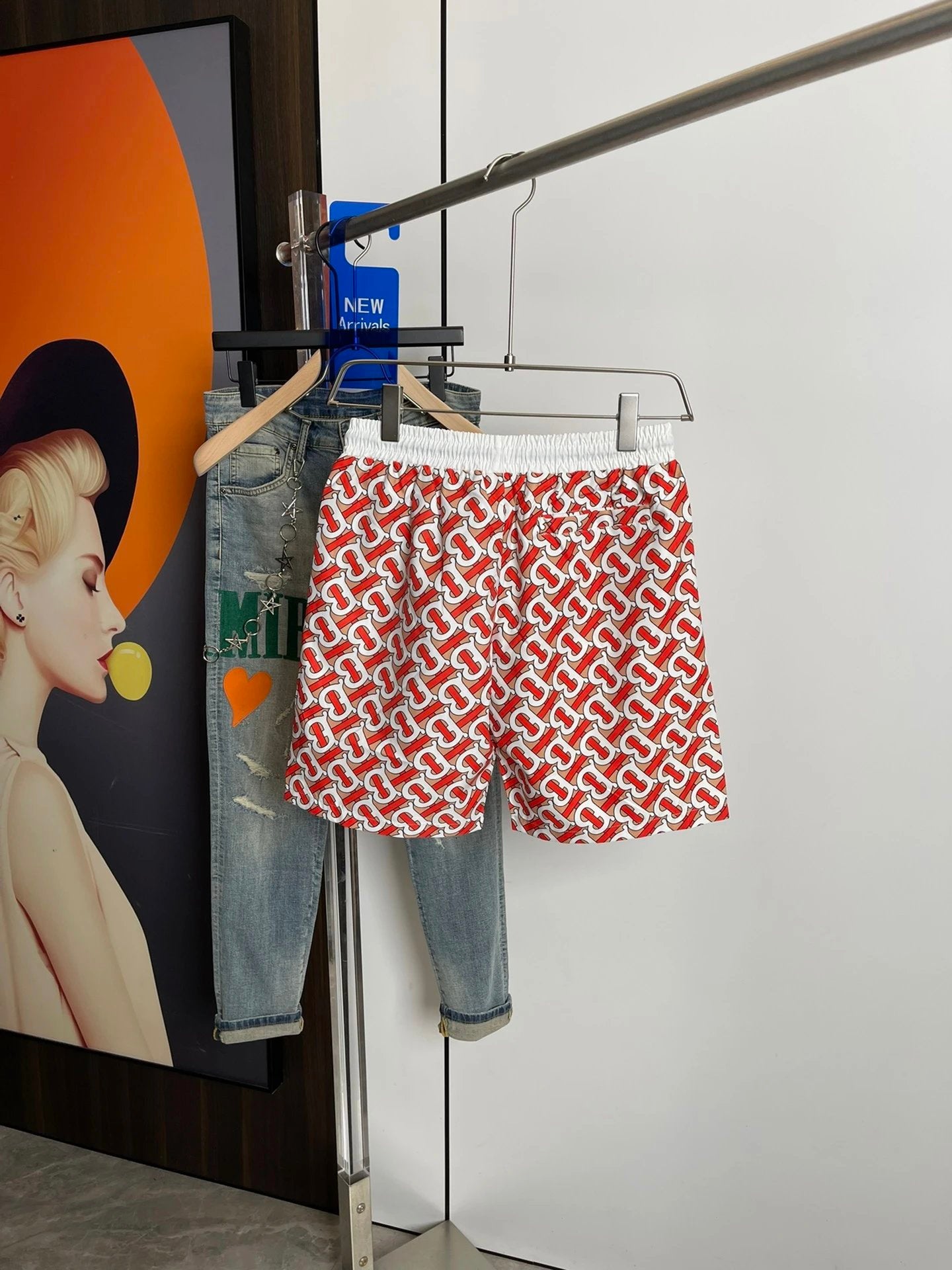 Burberry Shorts Fully covered TB Letter Printing logo Beach Shorts25ss New Arrival Five-Point Pants Casual Trendy Brand os Loose Quick-Dry Unisex Large Shorts5Pants