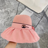 Chanel Hat Sun Hat with Dustproof Bag High Quality Fashion Big Hat2024New Vinyl Woven Bucket Hat，Wide Brim Super Easy to Match，Buy without Hesitation a Must-Have for Travel