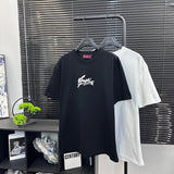 Gucci T-shirt Cursive Font Letters Front Print logo round Neck Short Sleeve25ss New pure cotton T Unisex T-Shirt OS Loose Fit Base Shirt Top T-Shirt Short Sleeve