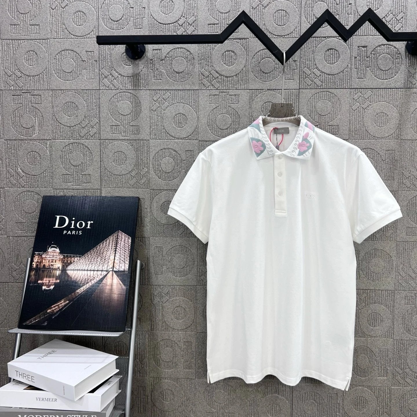 Dior T-shirt Letters logo Embroidery POLO Shirt Lapel Short Sleeve25ss New Unisex Summer Short Sleeve OS Loose T Business Half Sleeve Shirt Plus Size T-Shirt