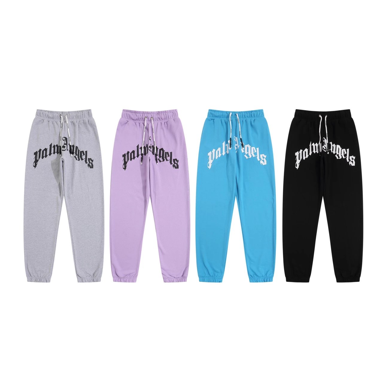 Palm Angels Sweatpants Top Version Logo Letter Printing Sports Casual Pants Ankle-Tied Loose Trousers Sweatpants