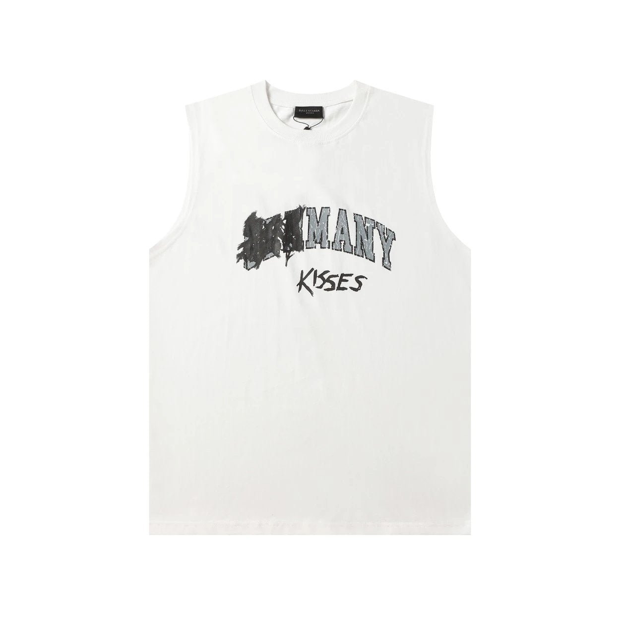 Balenciaga T-shirt Chest Crack Pattern Graffiti Letter Print logo Sleeveless Short Sleeve Sleeveless Vest25ss New pure cotton T T-shirt OS Loose Style Men's and Women's Same Bottoming Shirt Top Half-Sleeve T-shirt