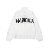 Balenciaga Jackets 3D Tape Letters LOGO Printed Stand Collar Jacket Casual Loose Versatile Cardigan Sportswear os Unisex Style24ss Autumn and Winter New Products