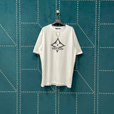 Louis Vuitton LV T-shirt Four-leaf Clover Snowflake on Chest logo round Neck Short Sleeve25ss New Pure Cotton Unisex Style T T-shirt OS Loose Fit Base Shirt Top Half Sleeve T-Shirt