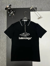 Balenciaga T-shirt Chest Letters logo Embroidery POLO Shirt Lapel Short Sleeve25ss New Unisex Summer Short Sleeve OS Loose T Business Half Sleeve Shirt Plus Size T-Shirt