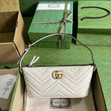 Gucci Women's Bag Top version 【**Version】2023New Marmont Series Quilted Backpack Underarm Bag Ma Meng Underarm Bag Handbag Storage Bag Mobile Phone Bag Marmont Ma Meng Series Handbag739166