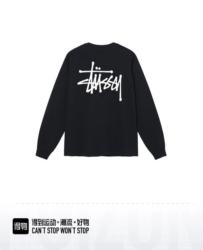 Stussy Hoodie Top Version23Autumn New Classic Printed Men's and Women's Long Sleeves Loose Couple Long T