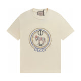 Gucci T-shirt Chest Horse Embroidery logo round Neck Short Sleeve25ss New Pure Cotton Unisex Style T T-shirt OS Loose Fit Base Shirt Top Half Sleeve T-Shirt