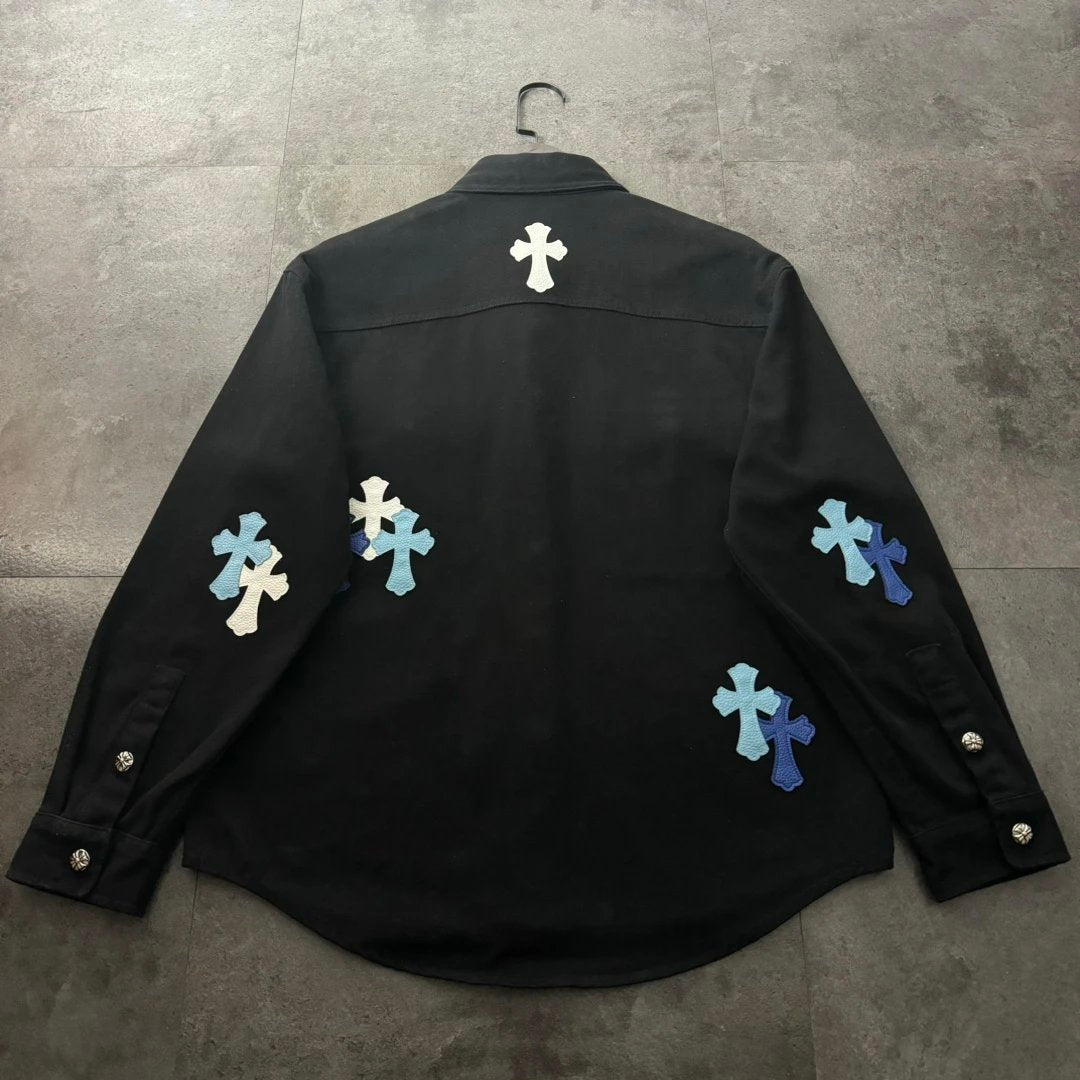 Chrome Hearts Jackets New Heavy Embroidered Denim Jacket with Turn-down Collar Unisex