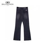 Balenciaga Jeans Three-line Texture logo25ss Spring Summer New Straight Loose Slim Fit Jeans Unisex Long Pants
