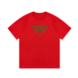 PRADA T-shirt Chest Letter Direct Spray Printing Logo Logo Crew Neck Short Sleeve25ss New Pure Cotton Unisex Style T T-shirt OS Loose Fit Base Shirt Top Half Sleeve T-Shirt