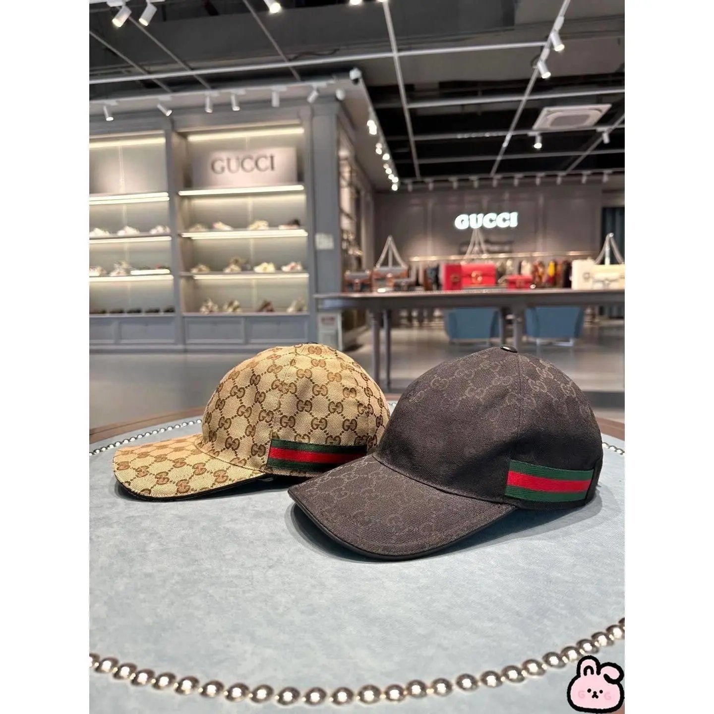 Gucci Hat New Double Letters Full Printed Ribbon Baseball Cap Men's Sunhat Women's Hat