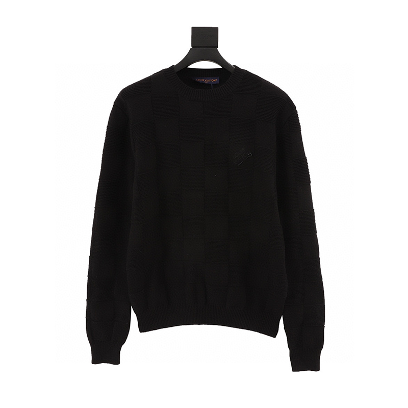 Louis Vuitton LV Sweater Pin Stitching round Neck Knitted Sweater for Men and Women