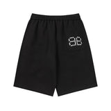 Balenciaga Shorts Double B Embroidery logo Five-point Shorts25ss New Drawstring Casual Summer Pants5Two-in-One Casual Sweatpants for Men and Women, Pure Cotton Joggers