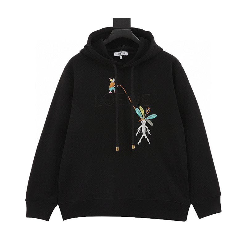 LOEWE Hoodie Joint Name Embroidered Hoodie Men and Women Same Style