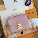 Louis Vuitton LV Women's Bag Top version 【Super Original Leather】Micrometis Mini Messenger Bag Presbyopic Leather Patchwork Mini Chain Small Mailman Bag Shoulder Messenger Bag M81267M81389M81390