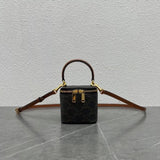 Celine women's bag Top version 【Original Leather Hardware】23New Three-Dimensional Box Bag Portable Box Bag Small round Bag Double Zipper Closure mini Box Bag Cosmetic Bag Lipstick Pack Small Waste Bag New Mini Small Bag Handle Small Box Bag Box Bag Women'