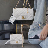 Chanel Women's Bag Top version 19bag Series New Mouth Cover Gilded Bead Bag CF Fang Fat Man Small Golden Balls Big mini Metal Ball Bag Famous Brand Women's Bag Shoulder Messenger Bag Chain Bag