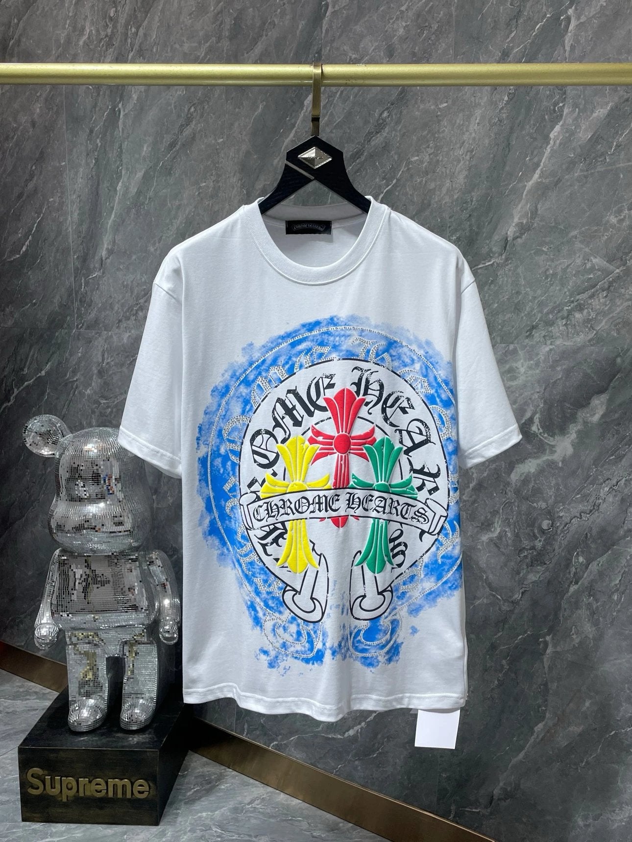 Chrome Hearts T-shirt Top Version Counter Same Style Pure Cotton Summer Men's and Women's Same Fashion Loose All-Matching2024New Short Sleeve T T-shirt