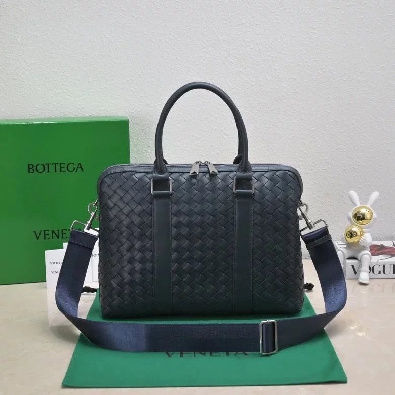 Bottega Veneta Men's Bag Top version 【Version】New Men's Weaving Briefcase Men's Handbag Casual Bag Business Men's Briefcase Briefcase Business Traveling Luggage Bag Woven Bag Men's Bag