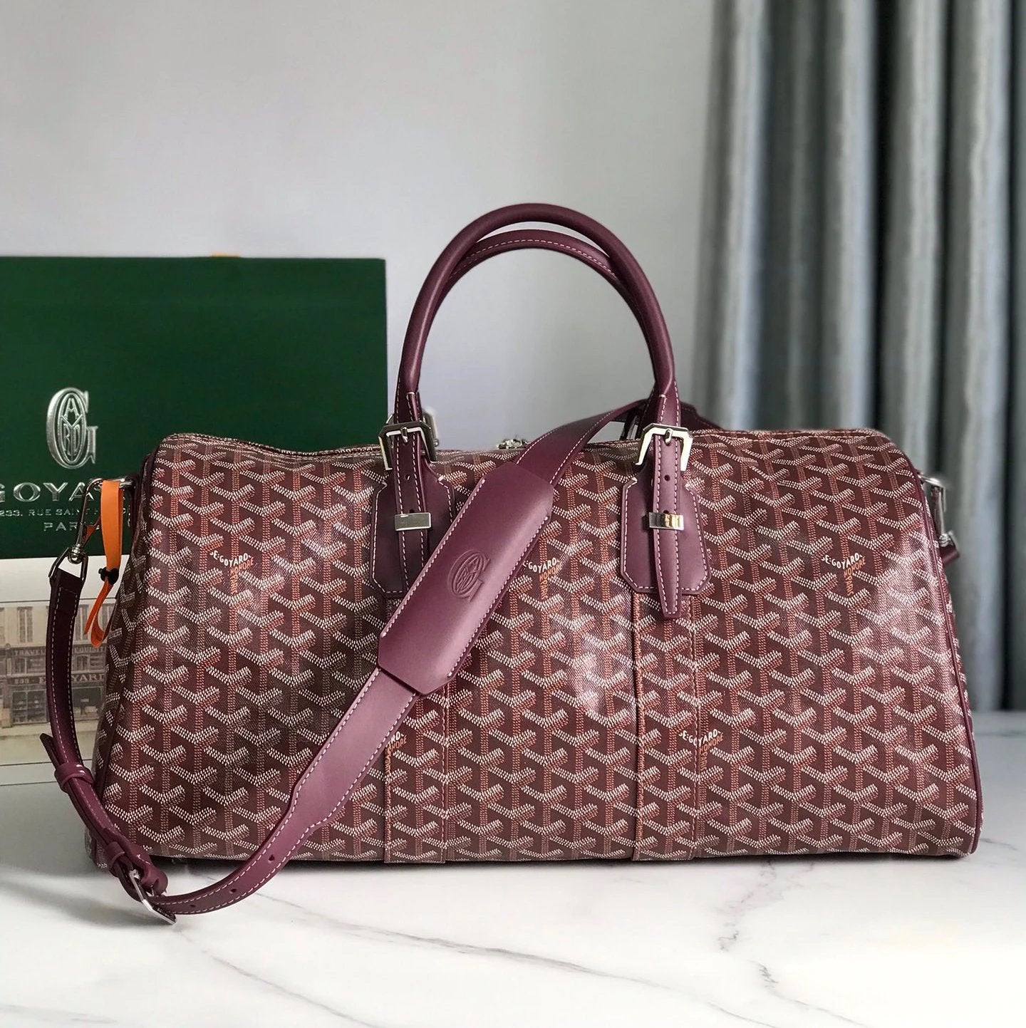 Goyard Bag Top version Original Leather New Product Croisiere50Travel Handbag Sports Bag Boeing Travel Bag50cm45cm Travel Bag Travel Bag Star Same Style Large Capacity Travel Luggage Bag Handbag Men's and Women's Bags boston45Travel Bag