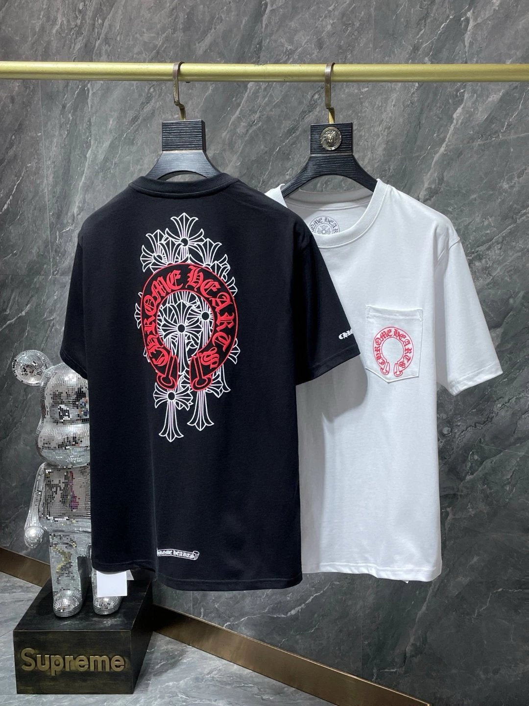 Chrome Hearts T-shirt Top Version Counter Same Style Pure Cotton Summer Men's and Women's Same Fashion Loose All-Matching2024New Short Sleeve T T-shirt